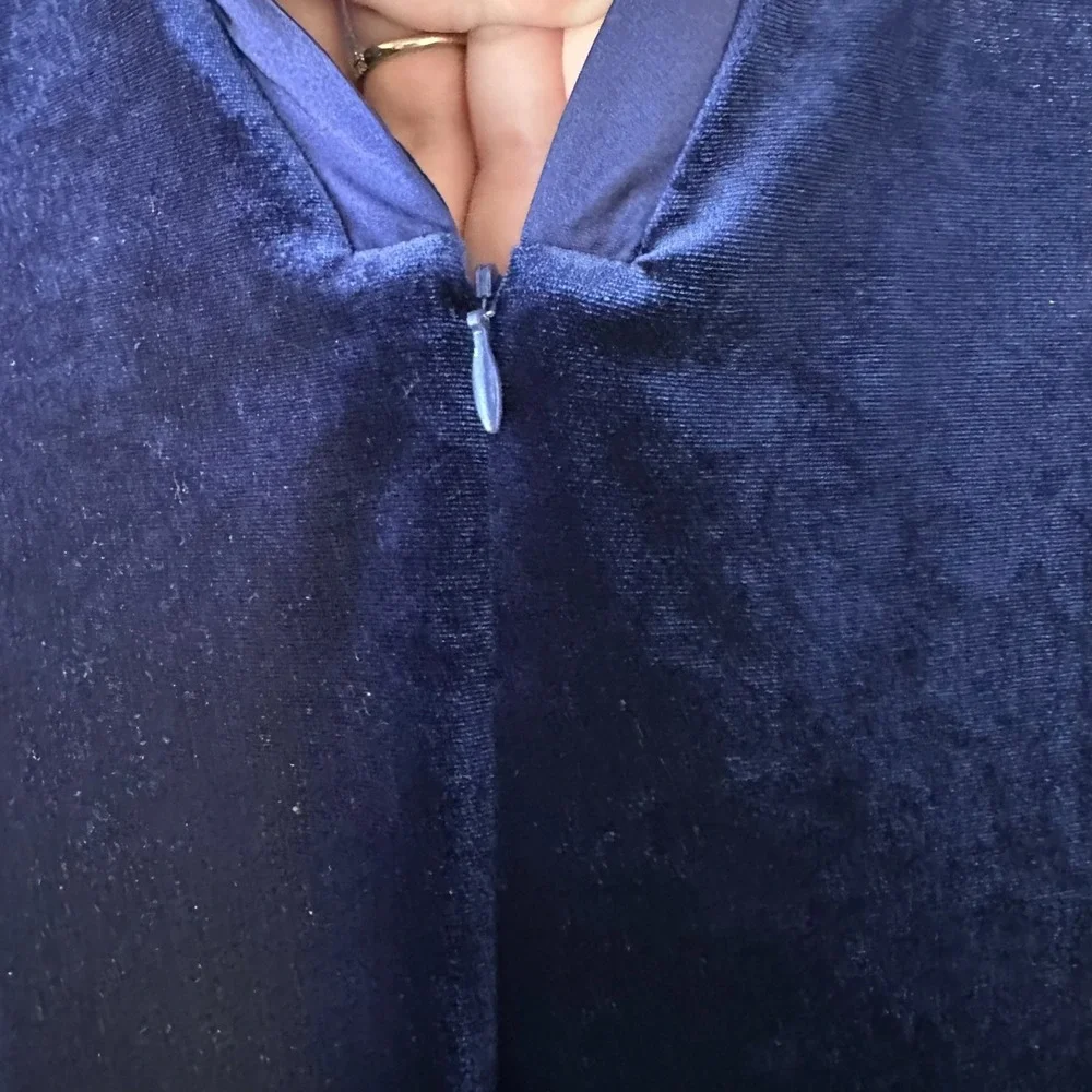 Oscar de la Renta (L-XL) Pink‎ Label Velour Velvet Satin Caftan Purple Blue Robe